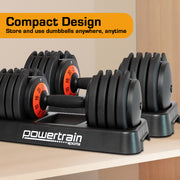Powertrain GEN2 Pro Adjustable Dumbbell Set - 50kg V240-DMB-TD1-AD3-2