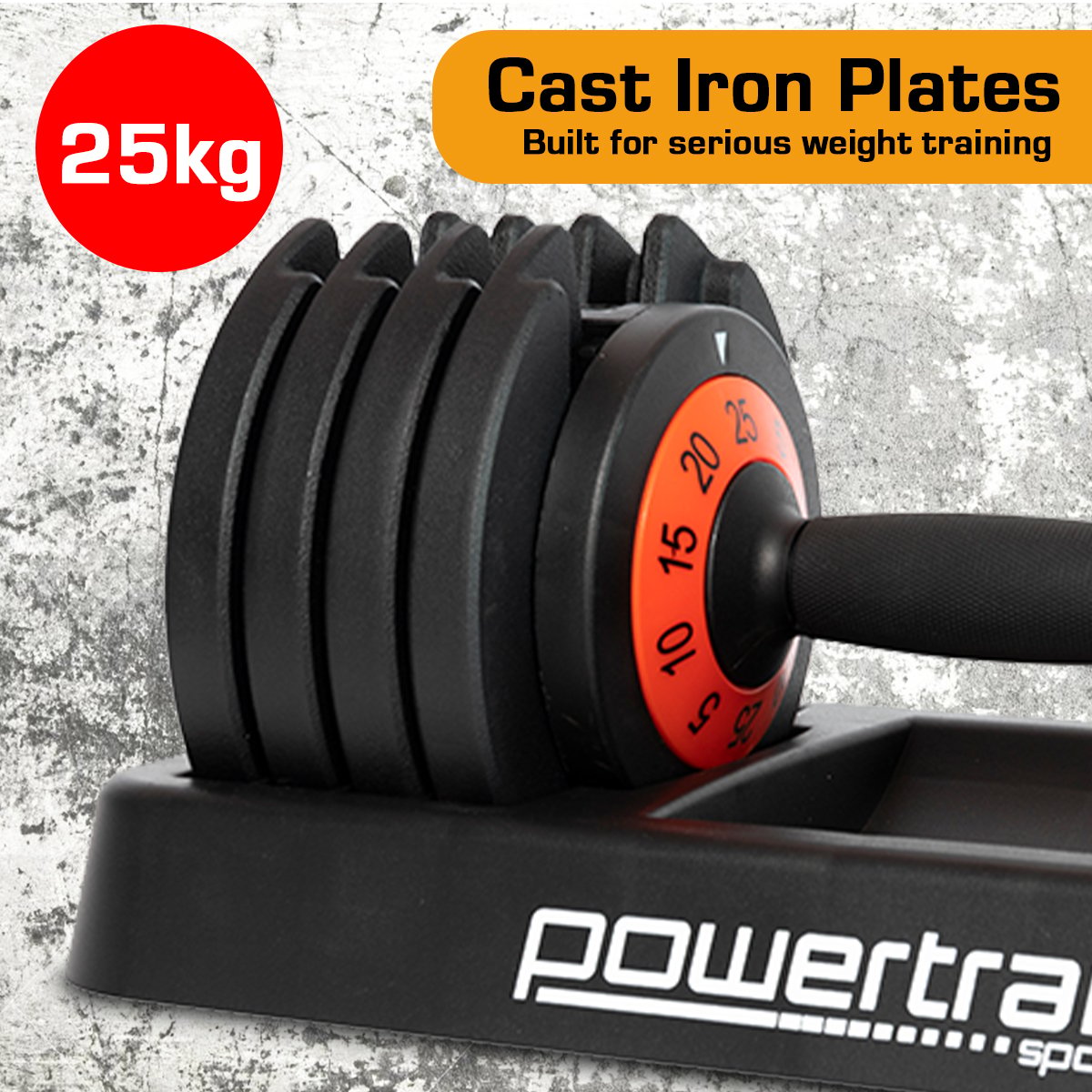 Powertrain GEN2 Pro Adjustable Dumbbell Set - 50kg V240-DMB-TD1-AD3-2