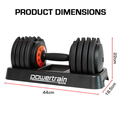 Powertrain GEN2 Pro Adjustable Dumbbell Set - 50kg V240-DMB-TD1-AD3-2