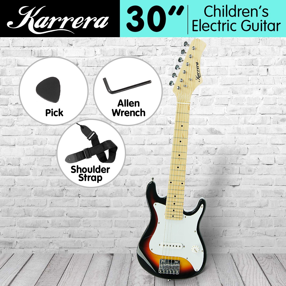 Karrera Childrens Electric Guitar Kids - Sunburst V240-ECP-3W-3TS