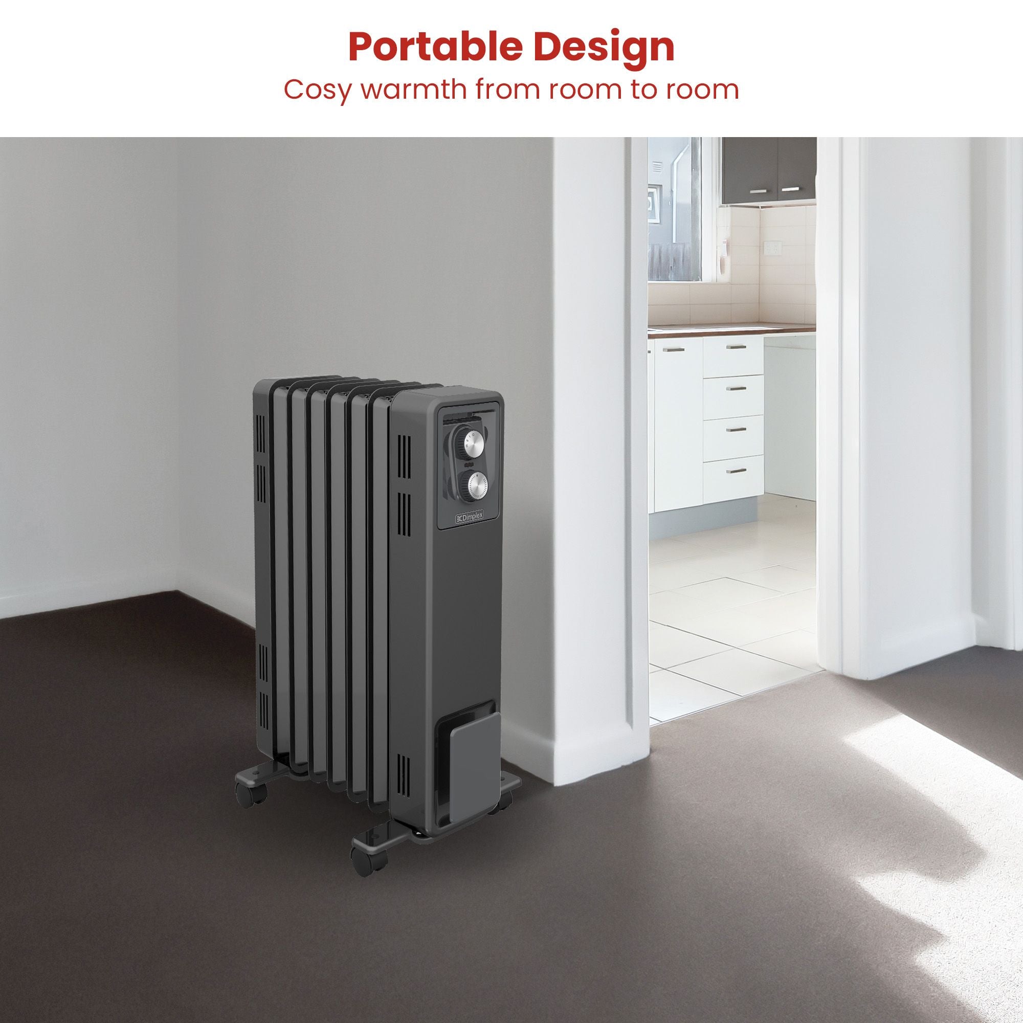 Dimplex Oil Free 1.5kW Column Heater w/ Thermostat in Black V240-ECR15