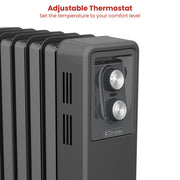Dimplex Oil Free 1.5kW Column Heater w/ Thermostat in Black V240-ECR15
