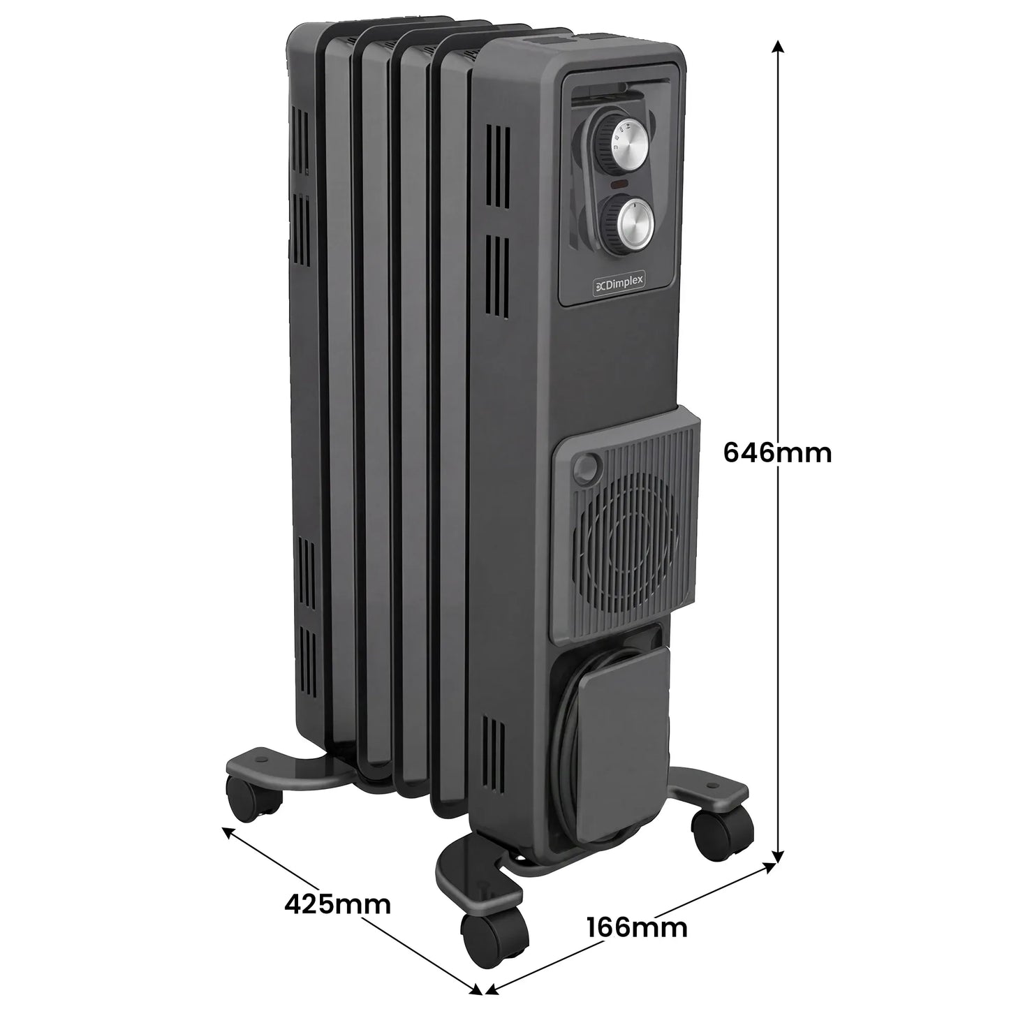 Dimplex 1.5kW Oil Free Column Heater 5 Fin with Thermostat Turbo Fan V240-ECR15FA