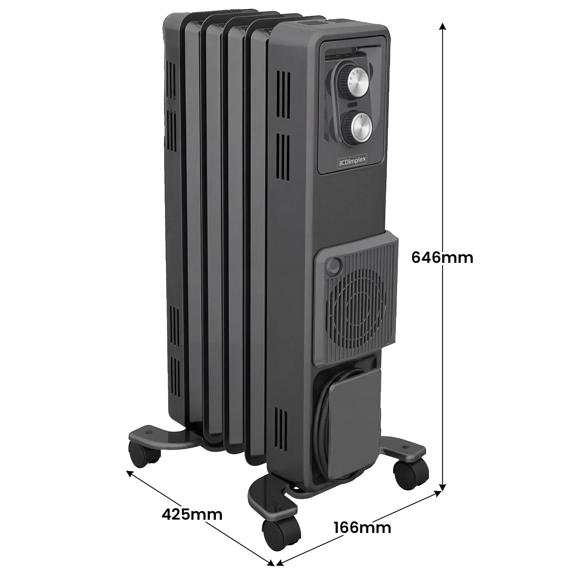 Dimplex 1.5kW Oil Free Column Heater 5 Fin with Thermostat Turbo Fan V240-ECR15FA
