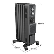 Dimplex Oil Free 1.5kW Column Heater w/ Turbo Fan and Timer in Black V240-ECR15TIF