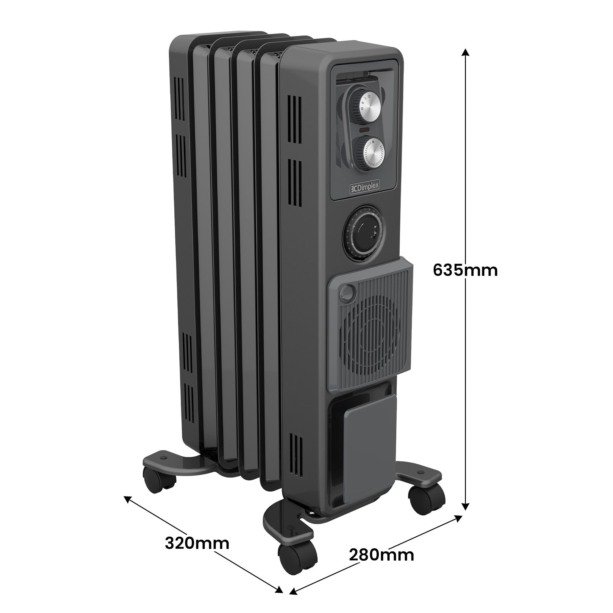 Dimplex Oil Free 1.5kW Column Heater w/ Turbo Fan and Timer in Black V240-ECR15TIF