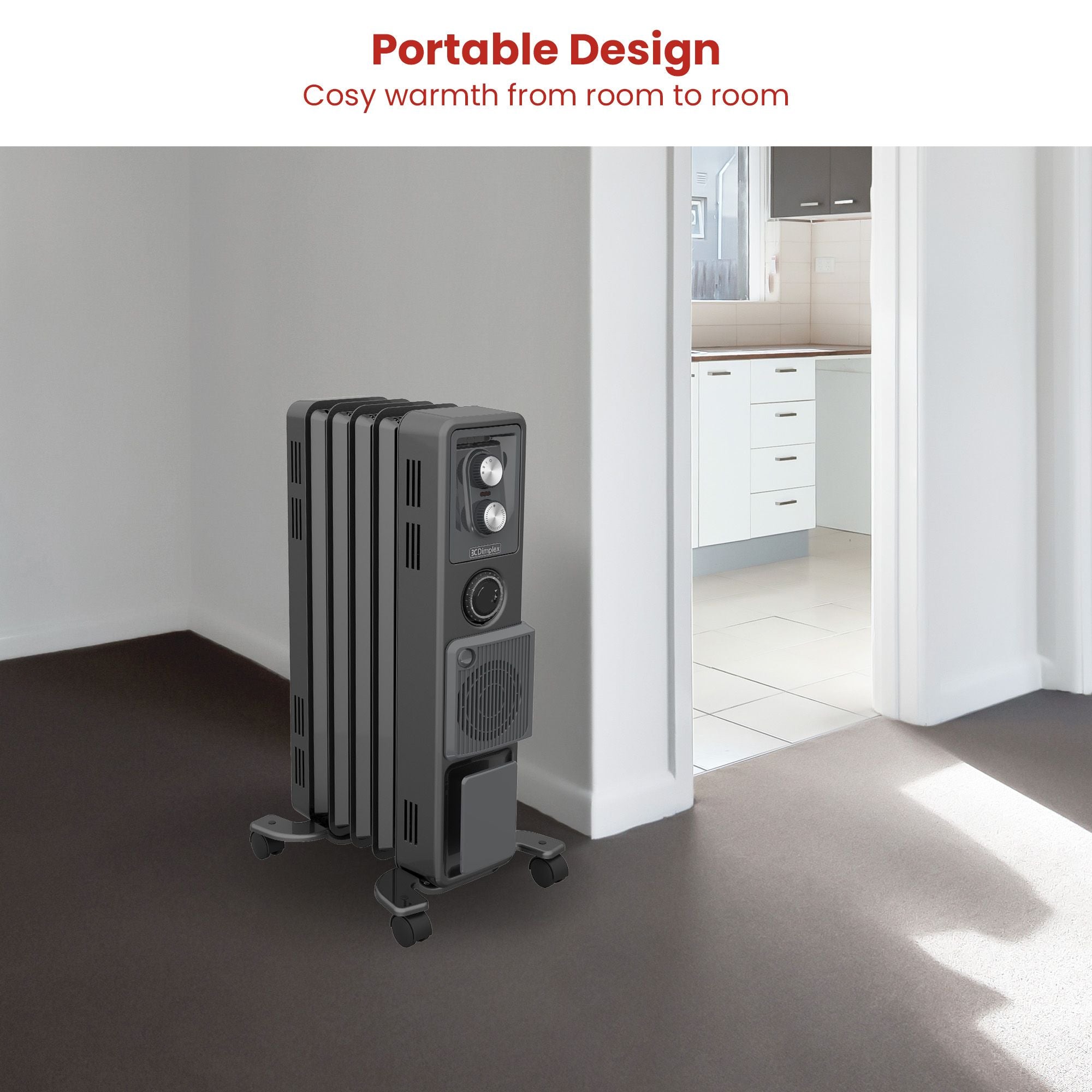 Dimplex Oil Free 1.5kW Column Heater w/ Turbo Fan and Timer in Black V240-ECR15TIF