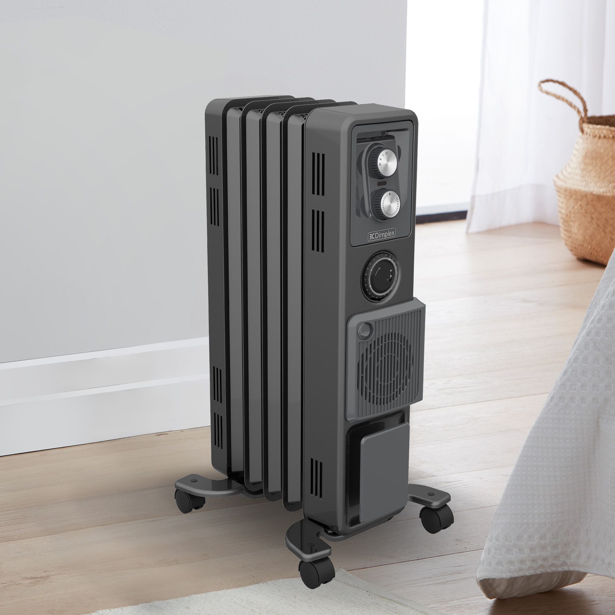 Dimplex Oil Free 1.5kW Column Heater w/ Turbo Fan and Timer in Black V240-ECR15TIF