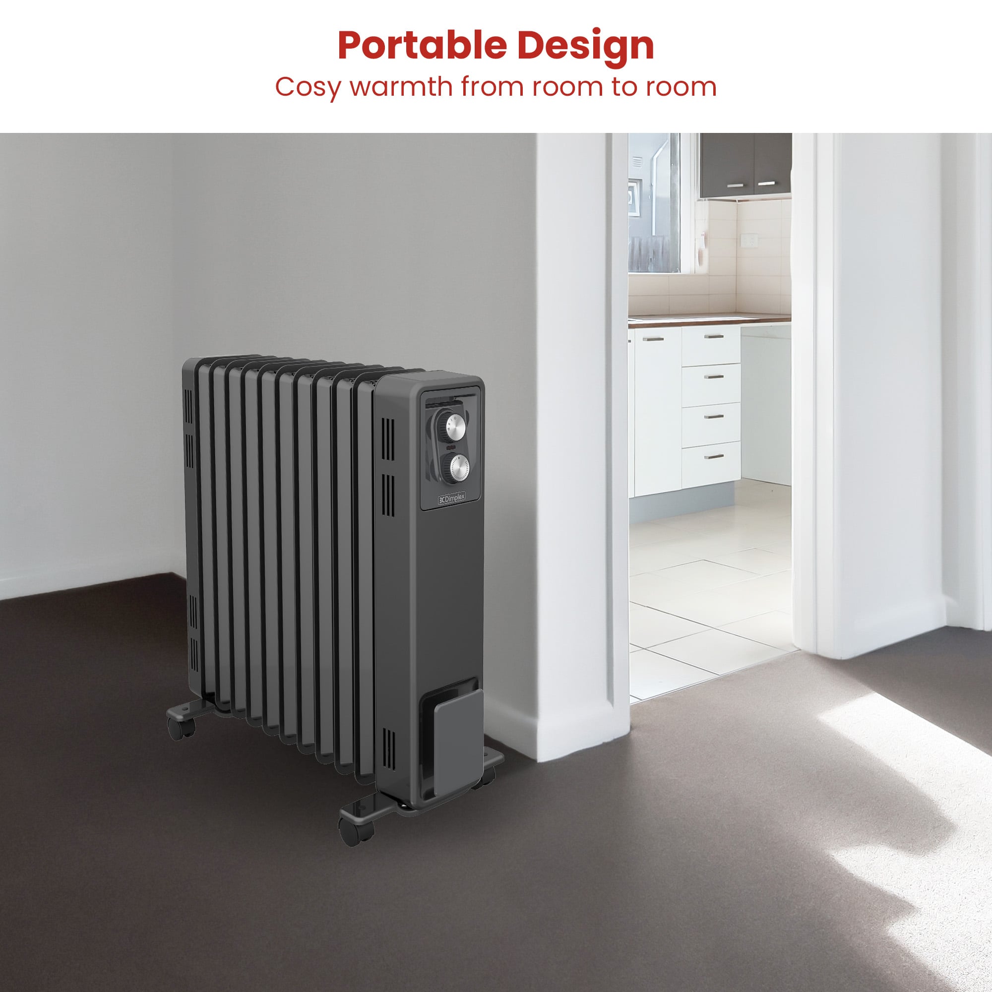 Dimplex Oil Free 2.4kW Column Heater w/ Thermostat in Black V240-ECR24