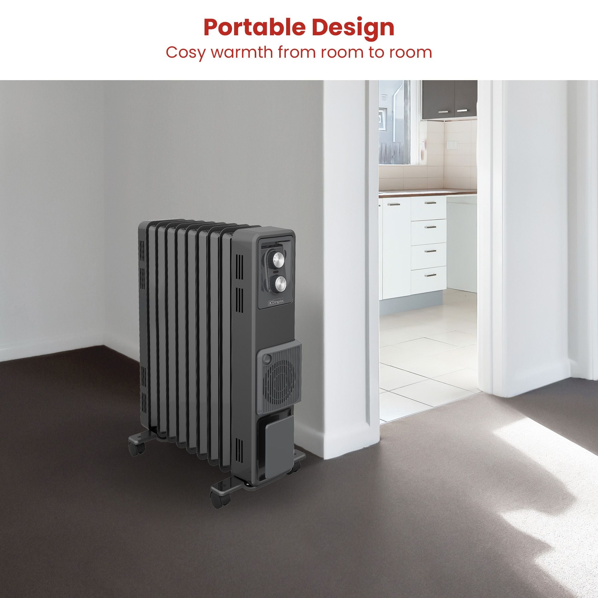Dimplex Oil Free 2.4kW Column Heater w/ Thermostat and Turbo Fan in Black V240-ECR24FA