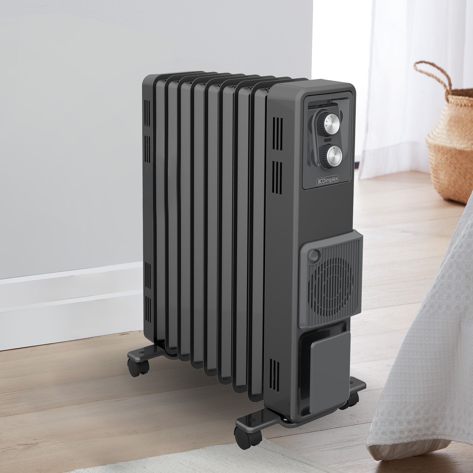 Dimplex Oil Free 2.4kW Column Heater w/ Thermostat and Turbo Fan in Black V240-ECR24FA