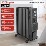 Dimplex Oil Free 2.4kW Column Heater w/ Turbo Fan and Timer in Black V240-ECR24TIF