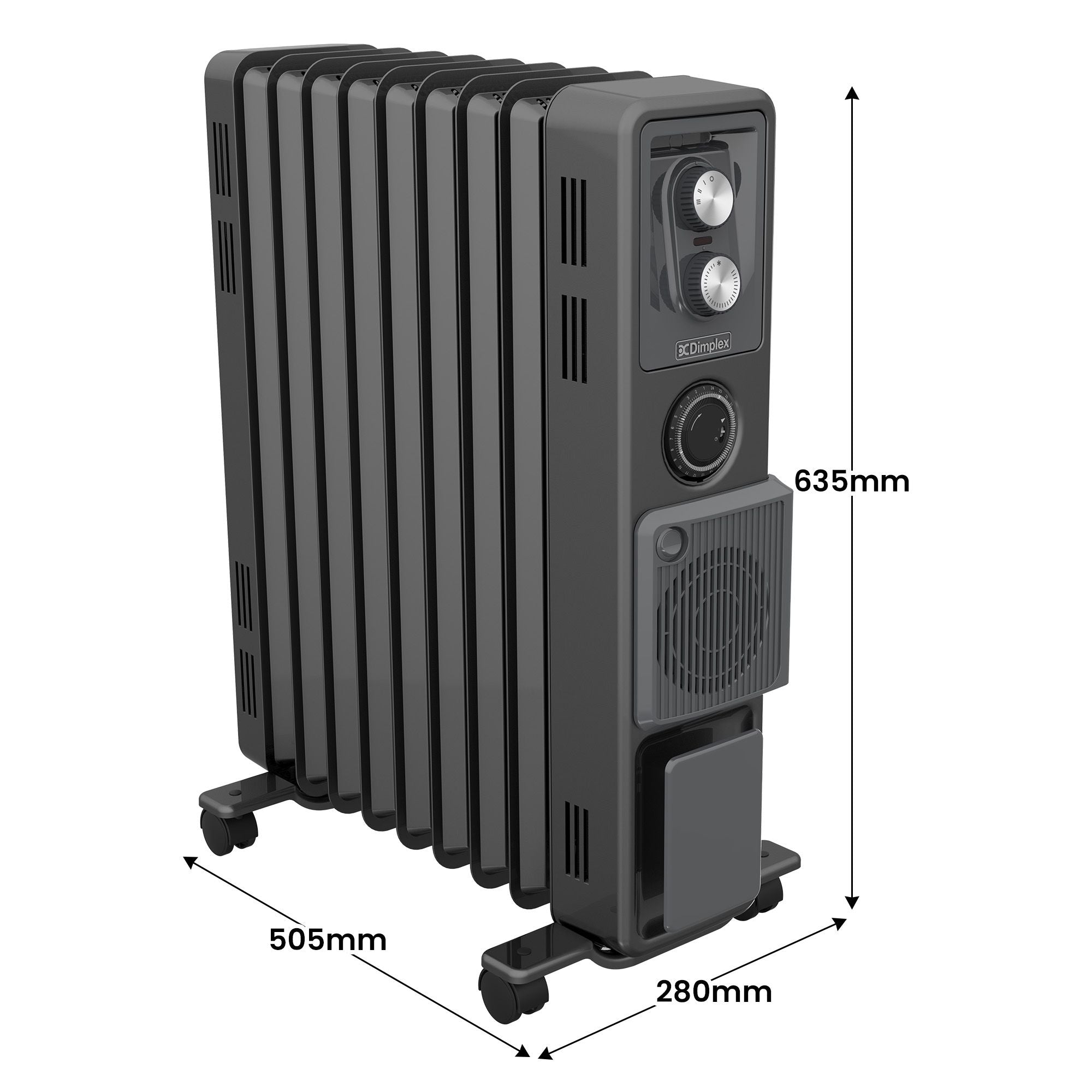 Dimplex Oil Free 2.4kW Column Heater w/ Turbo Fan and Timer in Black V240-ECR24TIF