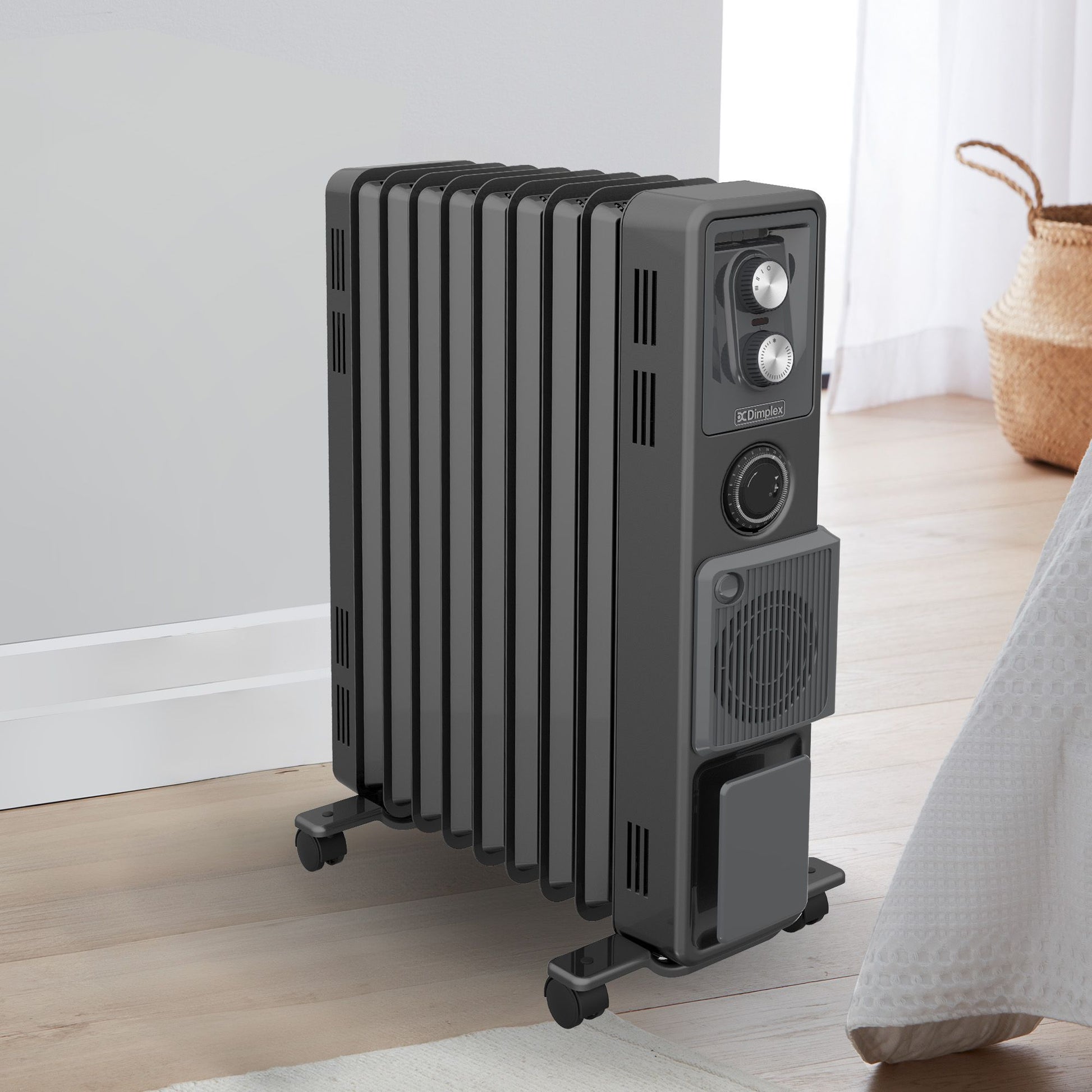 Dimplex Oil Free 2.4kW Column Heater w/ Turbo Fan and Timer in Black V240-ECR24TIF