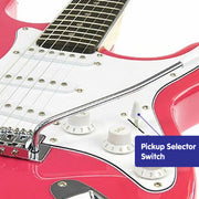 Karrera 39in Electric Guitar - Pink V240-EGP-5W-PK
