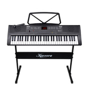 Karrera 61-Key Electronic Piano Keyboard 75cm with Stand - Black V240-EKB-61-K33-STD