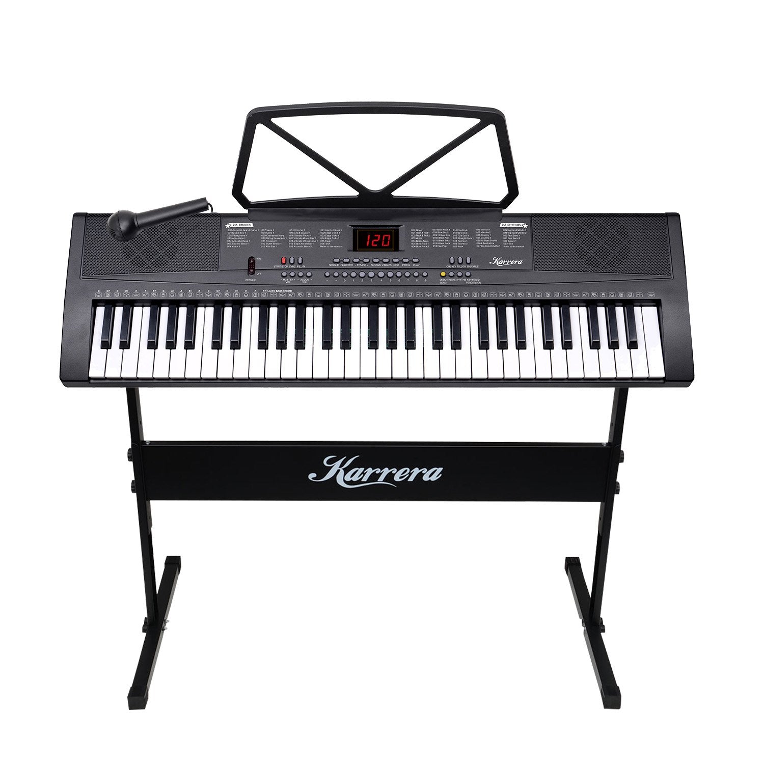 Karrera 61-Key Electronic Piano Keyboard 75cm with Stand - Black V240-EKB-61-K33-STD
