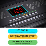 Karrera 61-Key Electronic Piano Keyboard 75cm with Stand - Black V240-EKB-61-K33-STD