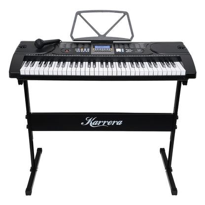 Karrera 61 Keys Electronic Keyboard Piano with Stand - Black V240-EKB-CHJ-61-BK