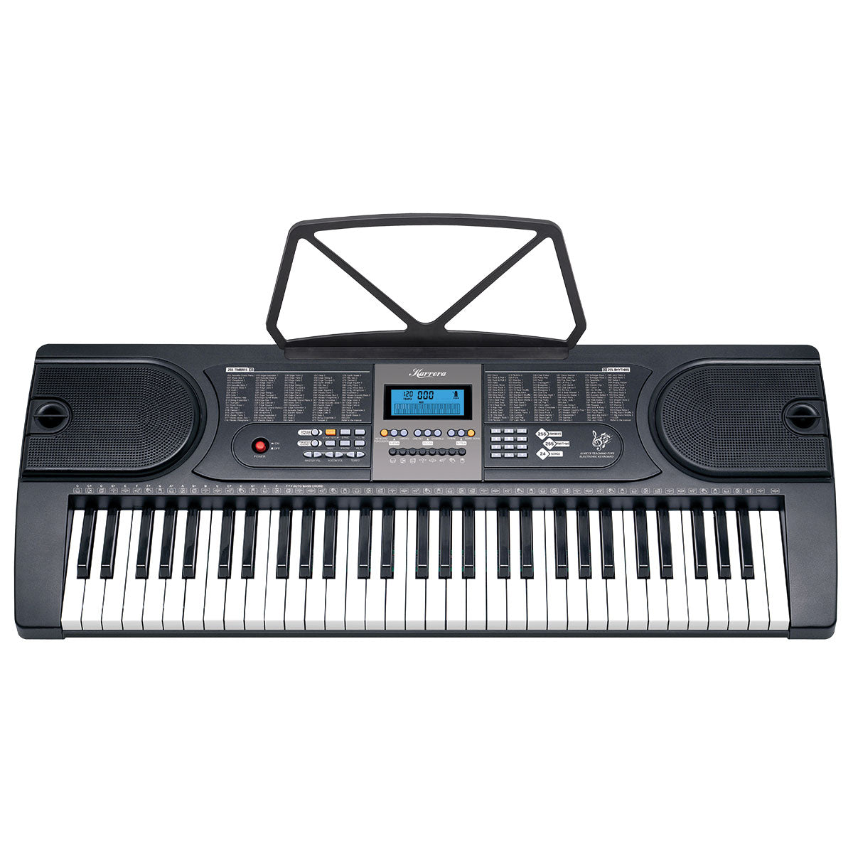 Karrera 61 Keys Electronic LED Keyboard Piano with Stand - Black V240-EKB-CHJ-61-BK-LED