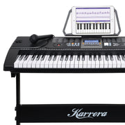 Karrera 61 Keys Electronic LED Keyboard Piano with Stand - Black V240-EKB-CHJ-61-BK-LED