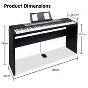 Karrera 88 Keys Electronic Keyboard Piano with Stand Black V240-EKB-CHJ-88-BK