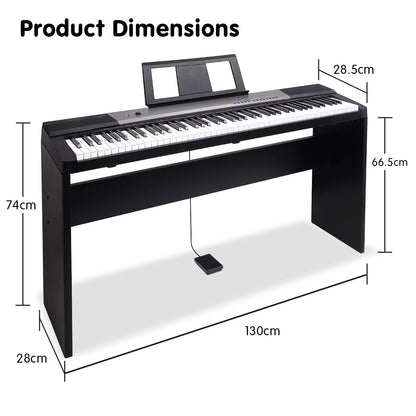 Karrera 88 Keys Electronic Keyboard Piano with Stand Black V240-EKB-CHJ-88-BK
