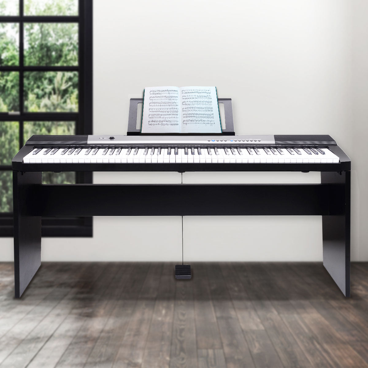 Karrera 88 Keys Electronic Keyboard Piano with Stand Black V240-EKB-CHJ-88-BK