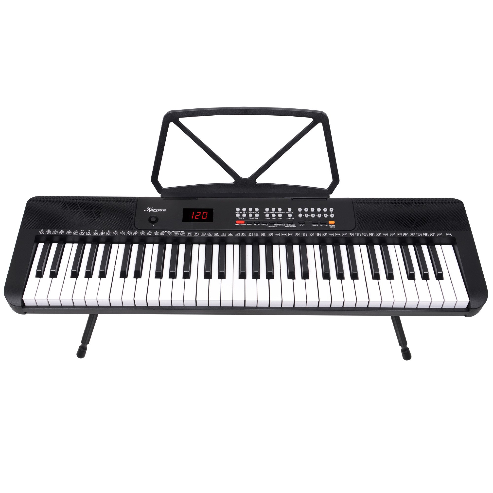 Karrera 61-Key Electronic Piano Keyboard with LED and Folding Stand in Black CHJ-SD1 V240-EKB-CHJ-SD1-BK