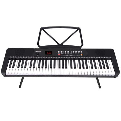 Karrera 61-Key Electronic Piano Keyboard with LED and Folding Stand in Black CHJ-SD1 V240-EKB-CHJ-SD1-BK