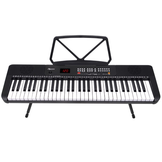 Karrera 61-Key Electronic Piano Keyboard with LED and Folding Stand in Black CHJ-SD1 V240-EKB-CHJ-SD1-BK