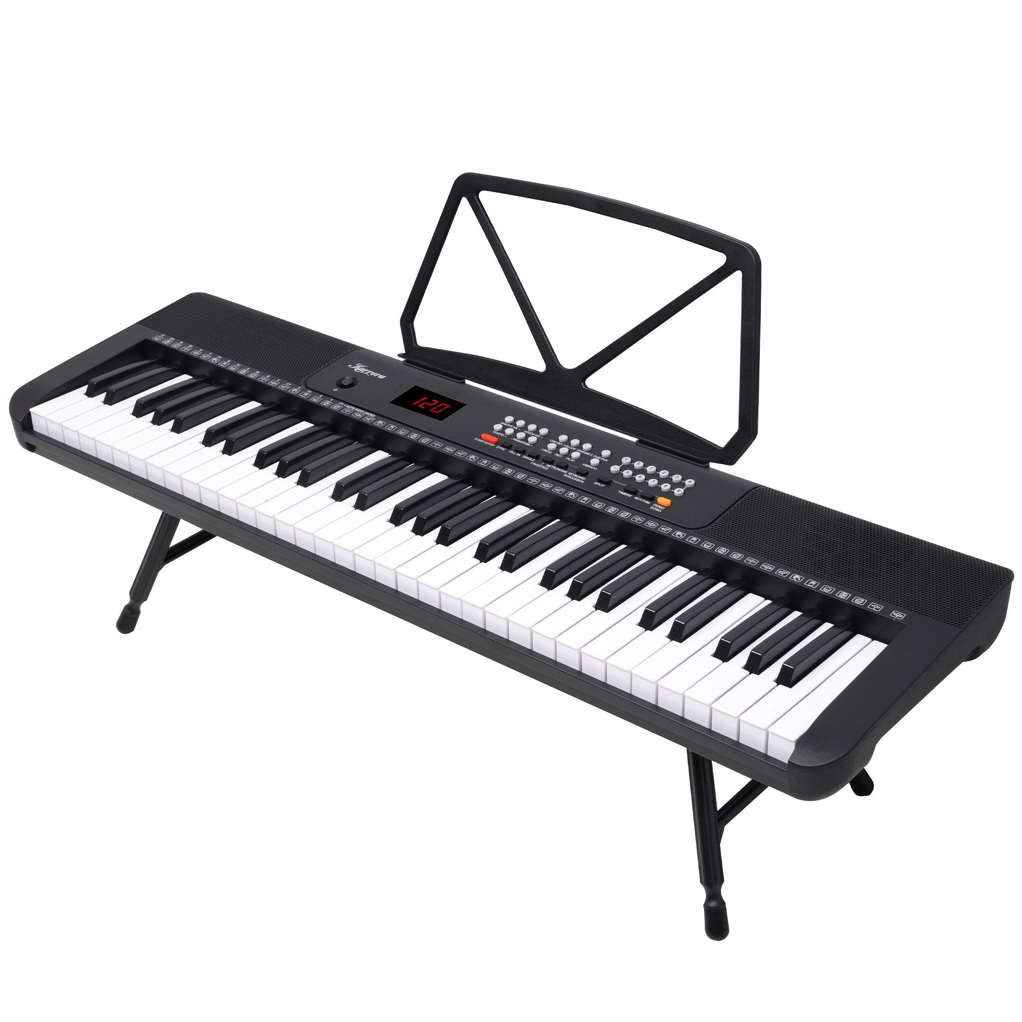 Karrera 61-Key Electronic Piano Keyboard with LED and Folding Stand in Black CHJ-SD1 V240-EKB-CHJ-SD1-BK