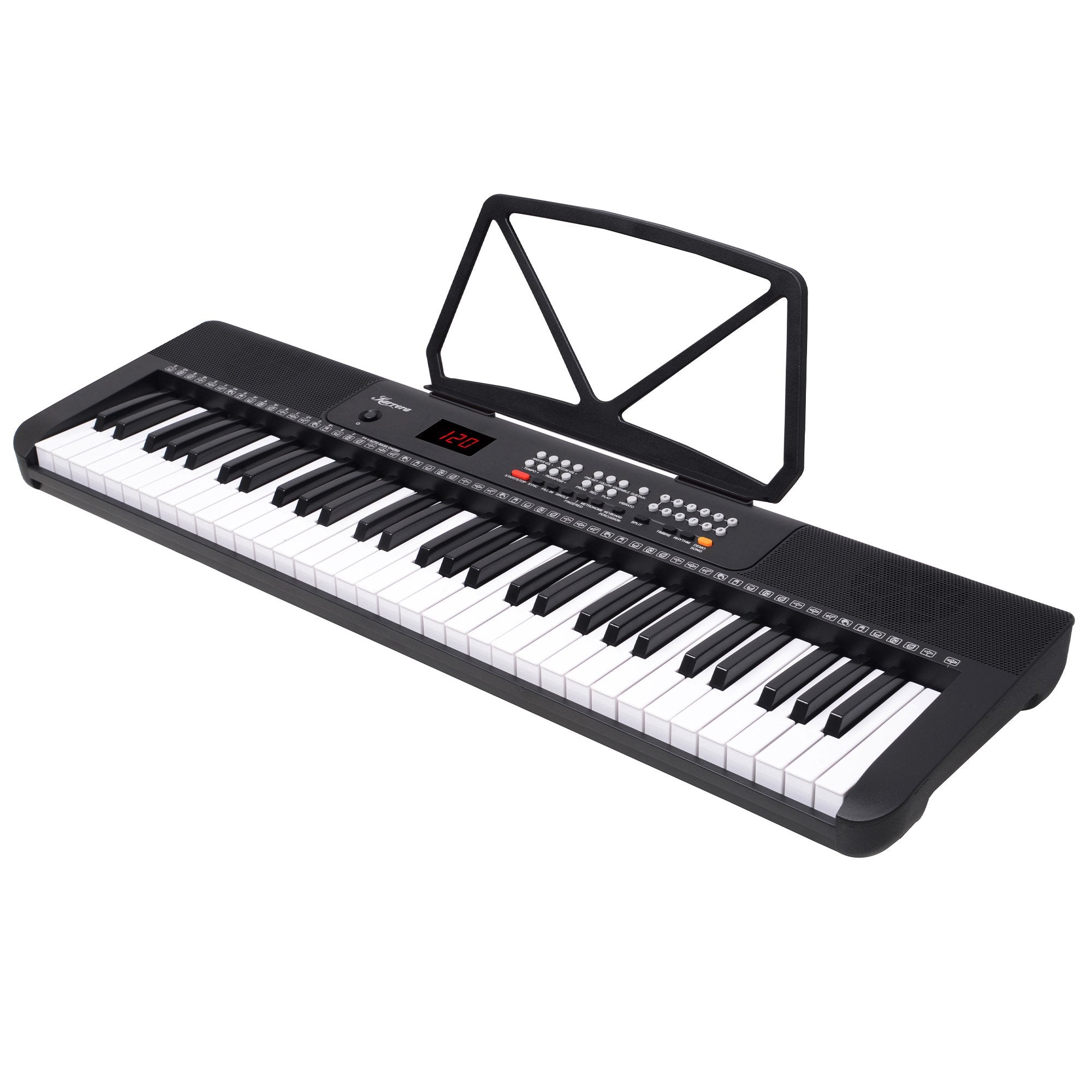 Karrera 61-Key Electronic Piano Keyboard with LED and Folding Stand in Black CHJ-SD1 V240-EKB-CHJ-SD1-BK