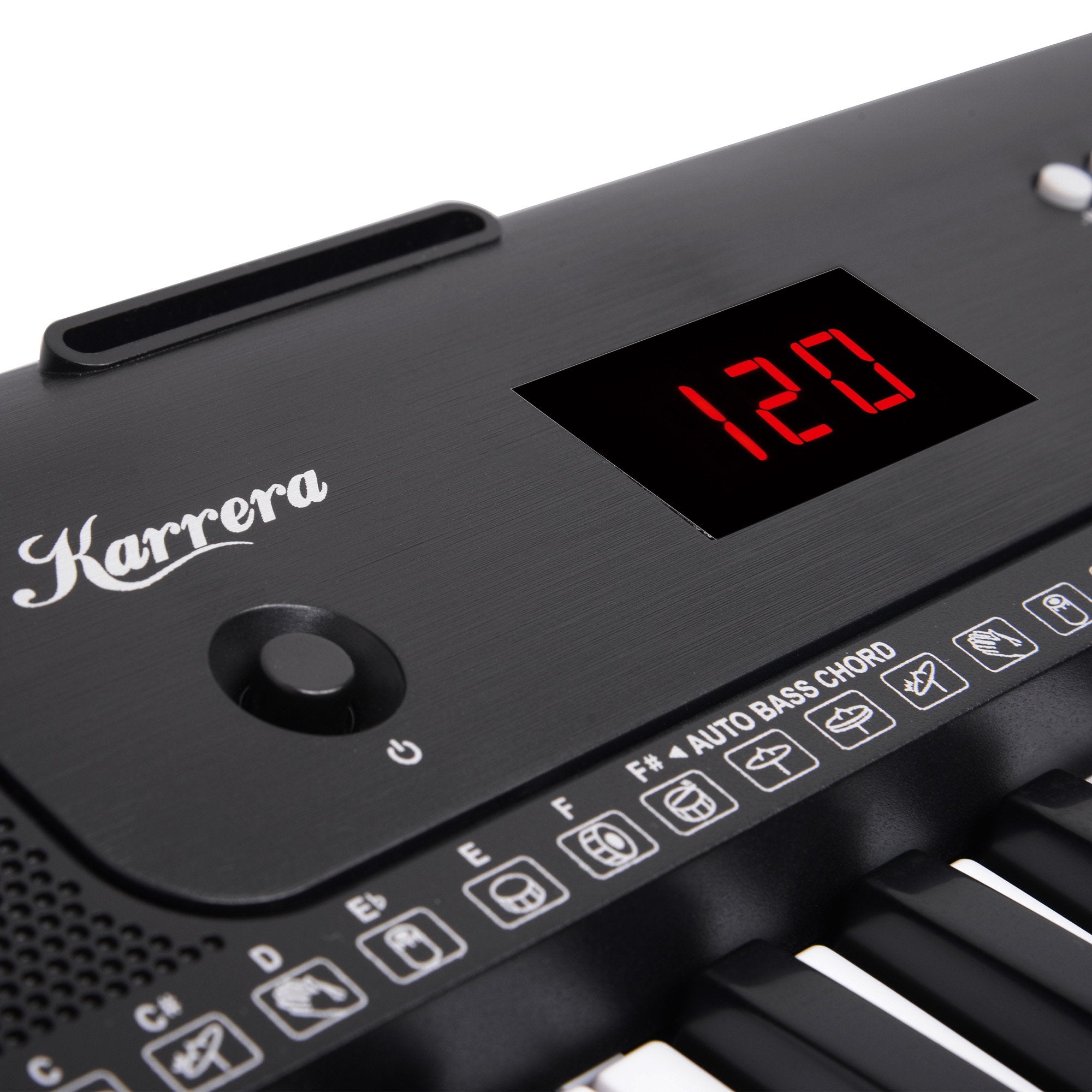 Karrera 61-Key Electronic Piano Keyboard with LED and Folding Stand in Black CHJ-SD1 V240-EKB-CHJ-SD1-BK