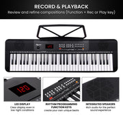 Karrera 61-Key Electronic Piano Keyboard with LED and Folding Stand in Black CHJ-SD1 V240-EKB-CHJ-SD1-BK