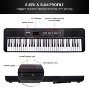 Karrera 61-Key Electronic Piano Keyboard with LED and Folding Stand in Black CHJ-SD1 V240-EKB-CHJ-SD1-BK
