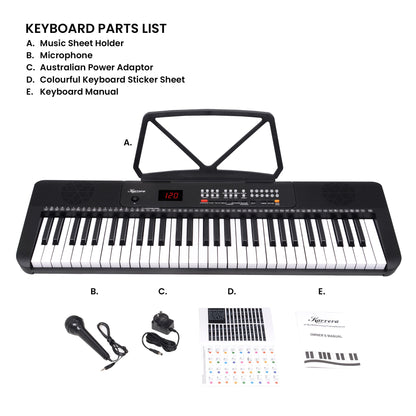 Karrera 61-Key Electronic Piano Keyboard with LED and Folding Stand in Black CHJ-SD1 V240-EKB-CHJ-SD1-BK