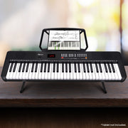 Karrera 61-Key Electronic Piano Keyboard with LED and Folding Stand in Black CHJ-SD1 V240-EKB-CHJ-SD1-BK