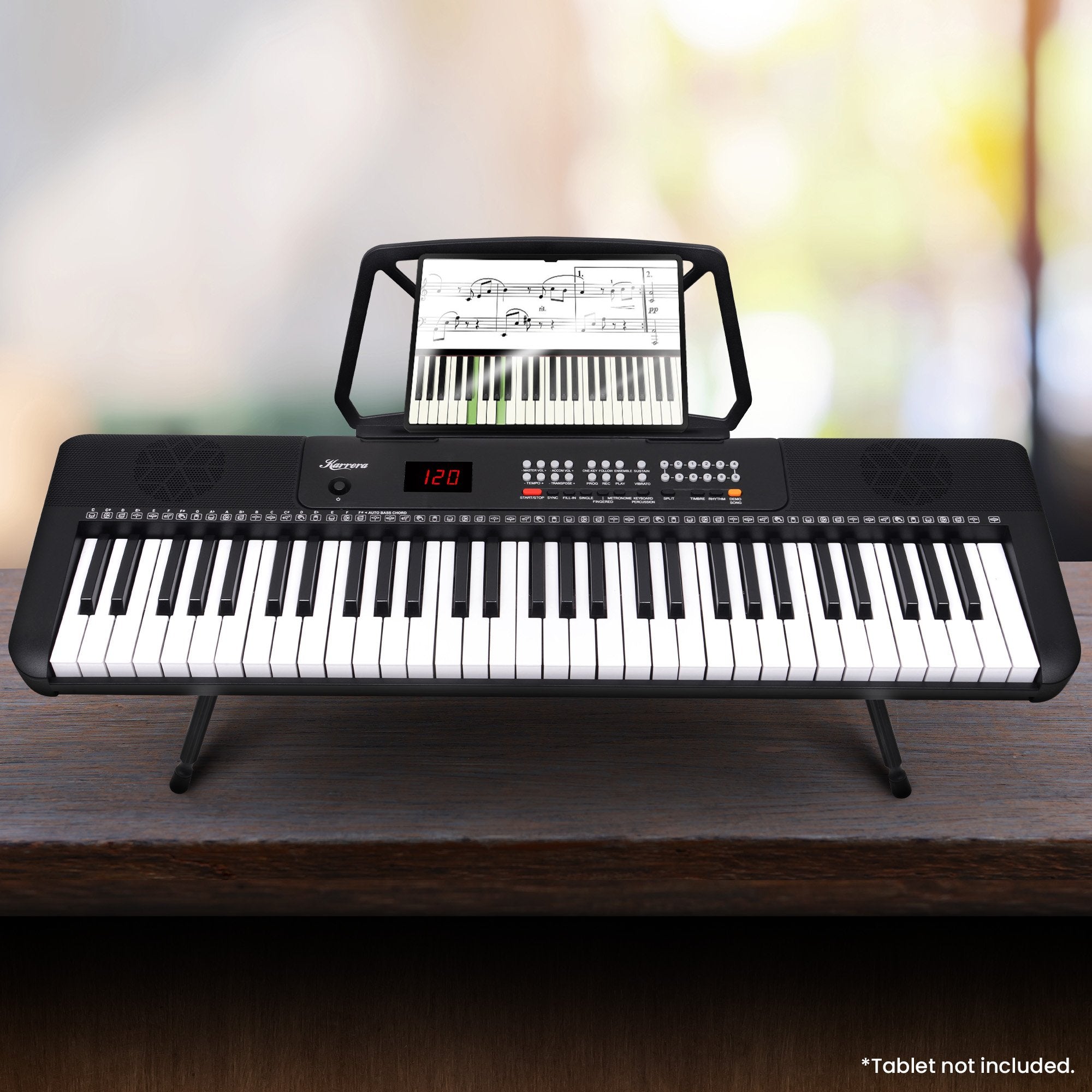 Karrera 61-Key Electronic Piano Keyboard with LED and Folding Stand in Black CHJ-SD1 V240-EKB-CHJ-SD1-BK