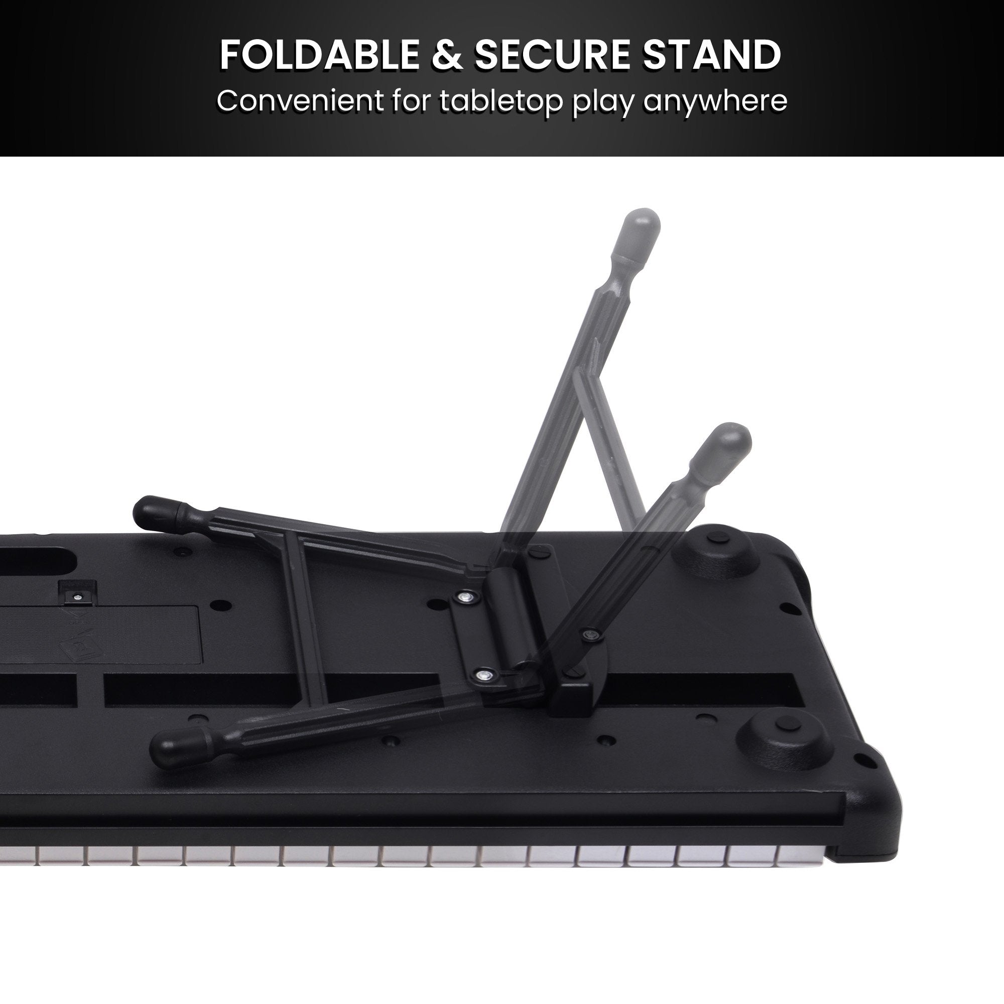 Karrera 61-Key Electronic Piano Keyboard with LED and Folding Stand in Black CHJ-SD1 V240-EKB-CHJ-SD1-BK