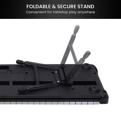 Karrera 61-Key Electronic Piano Keyboard with LED and Folding Stand in Black CHJ-SD1 V240-EKB-CHJ-SD1-BK