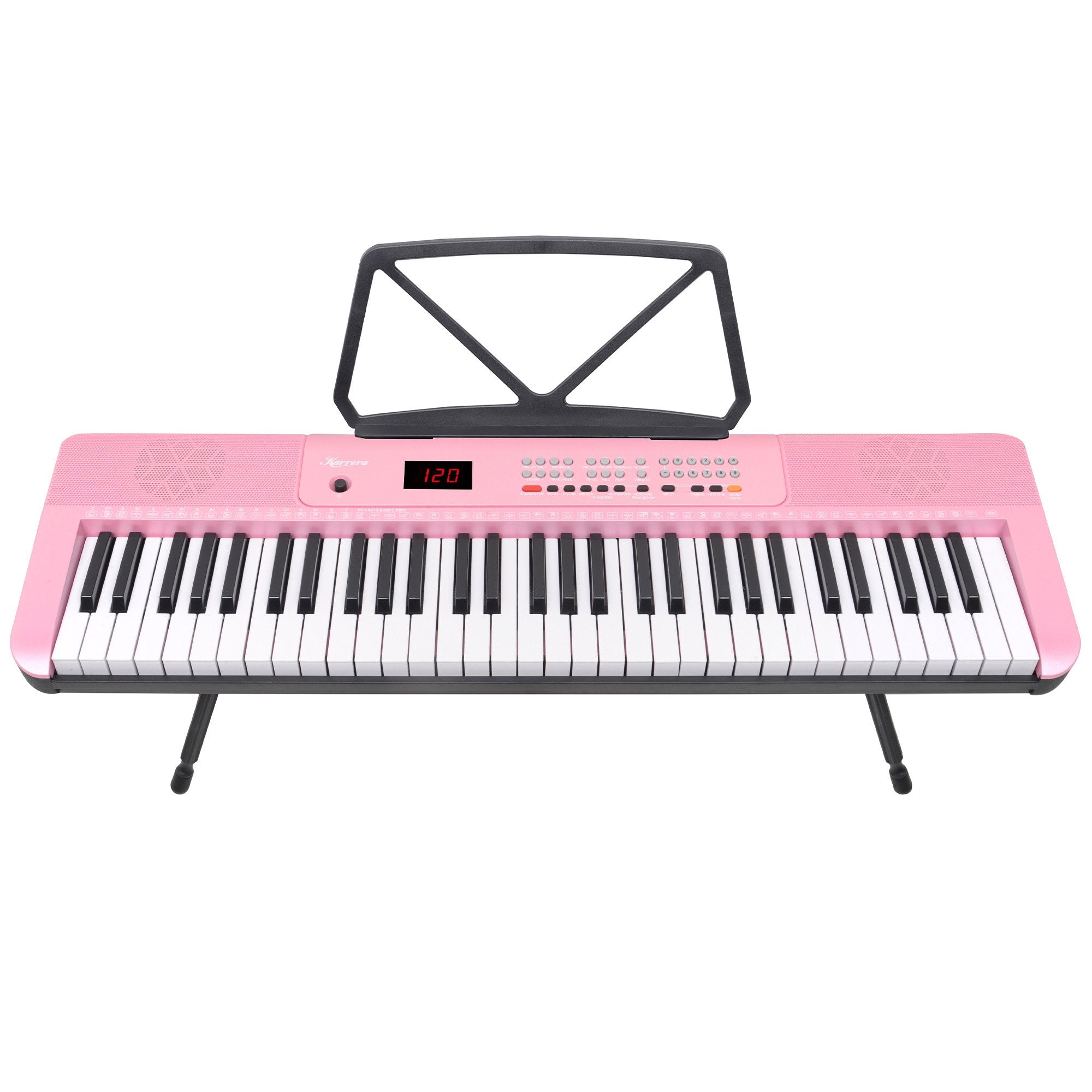 Karrera 61-Key Electronic Piano Keyboard with LED and Folding Stand in Pink CHJ-SD1 V240-EKB-CHJ-SD1-PK