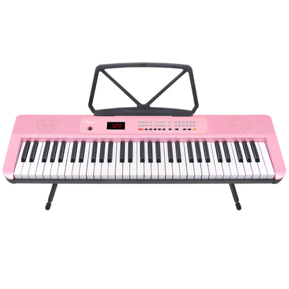 Karrera 61-Key Electronic Piano Keyboard with LED and Folding Stand in Pink CHJ-SD1 V240-EKB-CHJ-SD1-PK