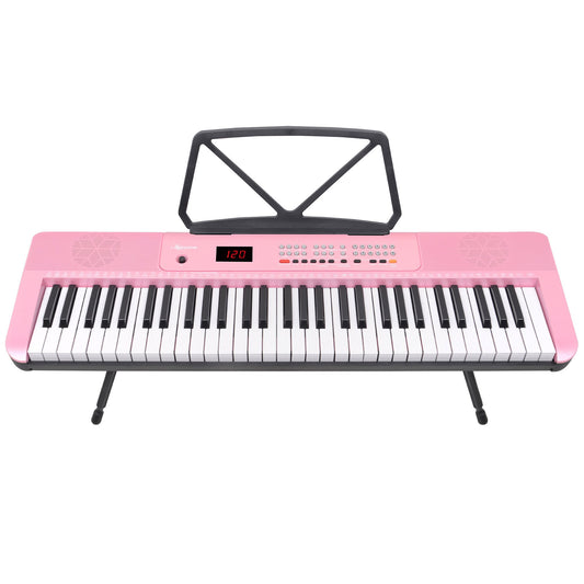 Karrera 61-Key Electronic Piano Keyboard with LED and Folding Stand in Pink CHJ-SD1 V240-EKB-CHJ-SD1-PK