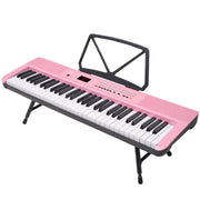 Karrera 61-Key Electronic Piano Keyboard with LED and Folding Stand in Pink CHJ-SD1 V240-EKB-CHJ-SD1-PK