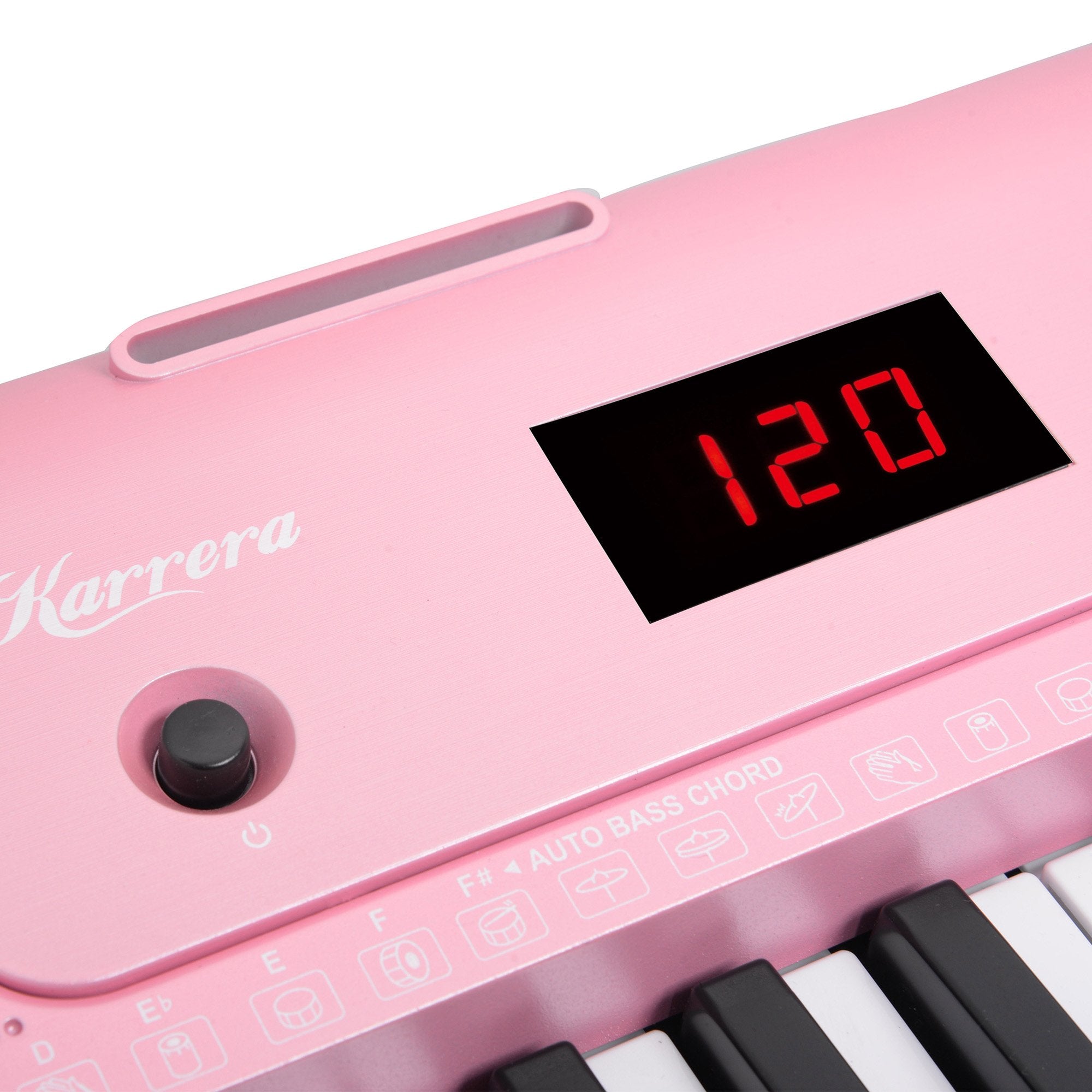 Karrera 61-Key Electronic Piano Keyboard with LED and Folding Stand in Pink CHJ-SD1 V240-EKB-CHJ-SD1-PK