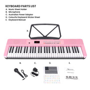 Karrera 61-Key Electronic Piano Keyboard with LED and Folding Stand in Pink CHJ-SD1 V240-EKB-CHJ-SD1-PK