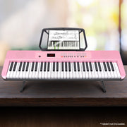 Karrera 61-Key Electronic Piano Keyboard with LED and Folding Stand in Pink CHJ-SD1 V240-EKB-CHJ-SD1-PK
