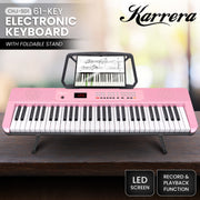Karrera 61-Key Electronic Piano Keyboard with LED and Folding Stand in Pink CHJ-SD1 V240-EKB-CHJ-SD1-PK