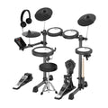 Karrera 18S Electronic Drum Kit Mesh Pads 8in Snare Bluetooth Sounds USB/MIDI Output Kick Pedals Drum Coach & V240-ELE-DRM-18S